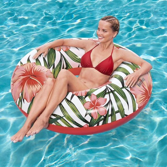 Bestway Peaceful Palms Pool Float Island 62” Tropical Inflatable Raft - Picture 3 of 8